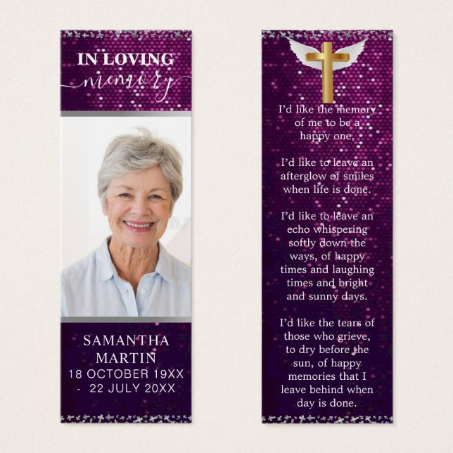 Hermoso funerario morado de espárragos (Anverso y reverso)