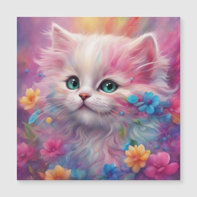 Hermoso Gato Blanco Fluffy (Anverso)