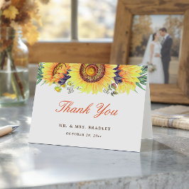 Hermoso Girasol Elegante Tarjeta de Agradecimiento