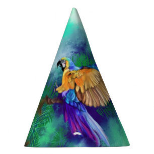 Hermoso Gorra de Fiesta de papel de loro de color