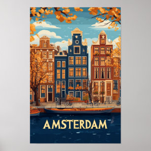 Hermoso Ilustracion de arte de Ámsterdam Viaje