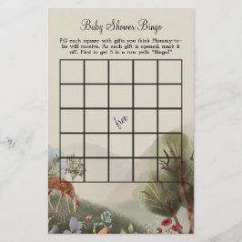 Hermoso Ilustracion de Woodland Bebé Bingo Flyer