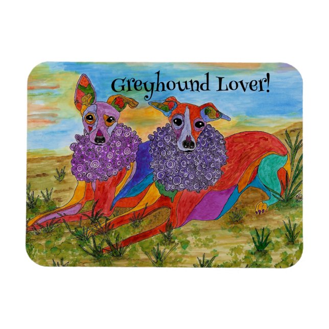 Hermoso imán italiano Greyhound Lover (Horizontal)