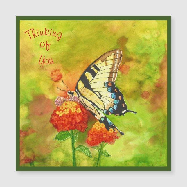 Hermoso imán mariposa de color otoño (Anverso)
