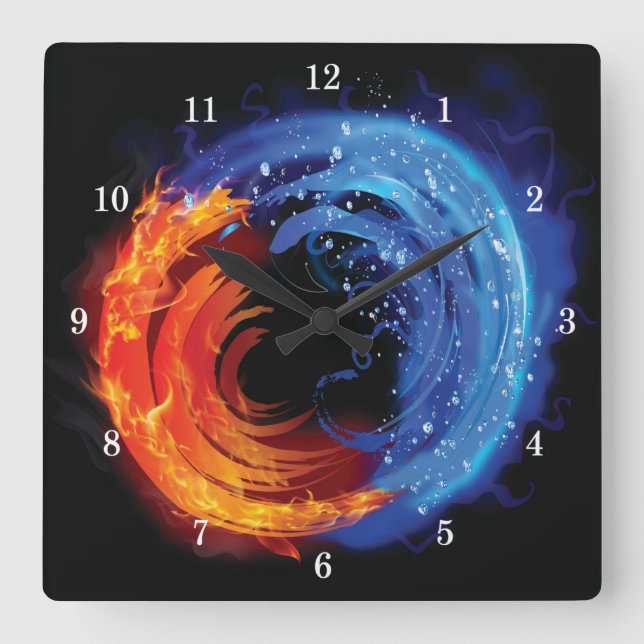 Hermoso incendio y reloj de pared de agua (Anverso)