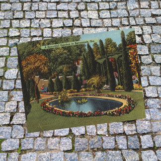 Hermoso jardín en las postales GA de Savannah