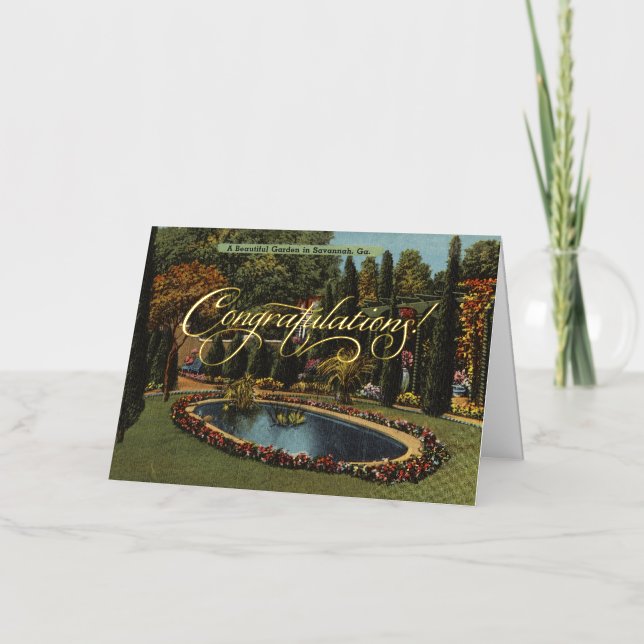Hermoso jardín Savannah GA Bienvenida de arte post (Anverso)