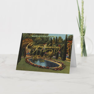 Hermoso jardín Savannah GA Bienvenida de arte post