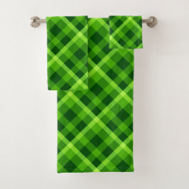 Hermoso juego de toallas de baño de plástico verde