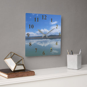Hermoso lago Heron Nuevo México reloj de pared del