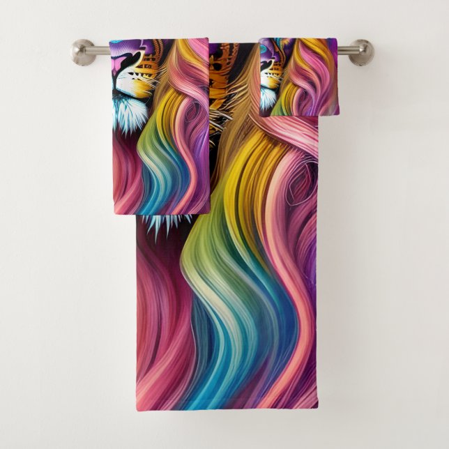 Hermoso león con colorido principal (In situ)