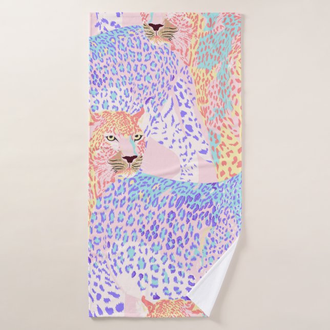 Hermoso Leopard Seamless Pattern Ar (Toalla de baño)