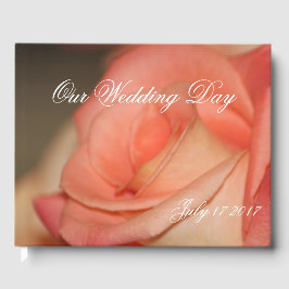 Hermoso libro de invitados de Rosa Peach Boda