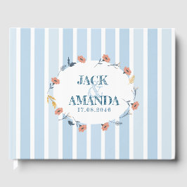 Hermoso libro de visitas de Bodas azul para bebés 