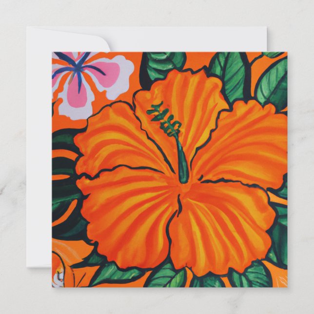 Hermoso lienzo de arte de pintura floral tropical  (Anverso)