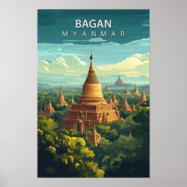 Hermoso lugar Bagan Birmania Viaje de Arte (Frente)
