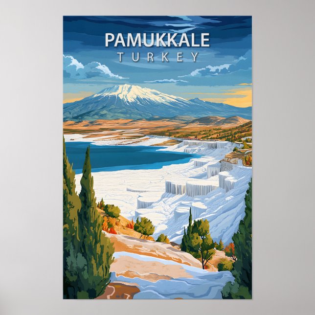 Hermoso lugar Pamukkale Turquía viajes de arte (Frente)