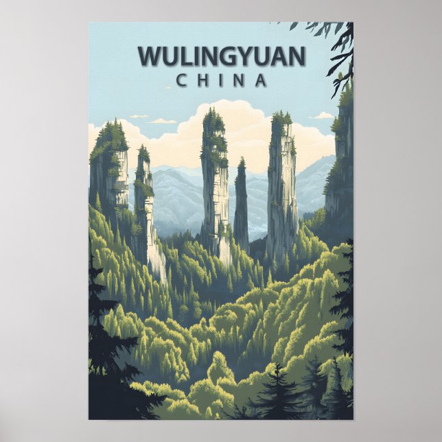 Hermoso lugar Viajes de arte de Wulingyuan China (Frente)