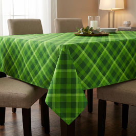 Hermoso mantel de cuadros verde árbol grande