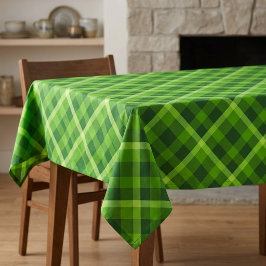 Hermoso mantel de cuadros verdes de árbol pequeño