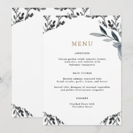 Hermoso menú Boda Foliage Blue