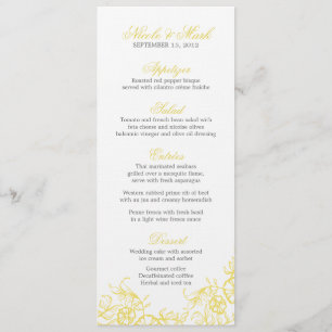 Hermoso menú de Bodas personalizadas con flores am