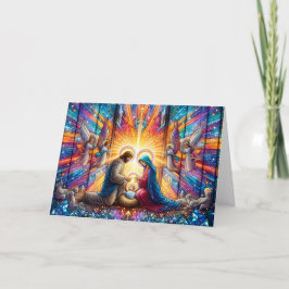 Hermoso Nacimiento de Vidrio Pintado Navidad