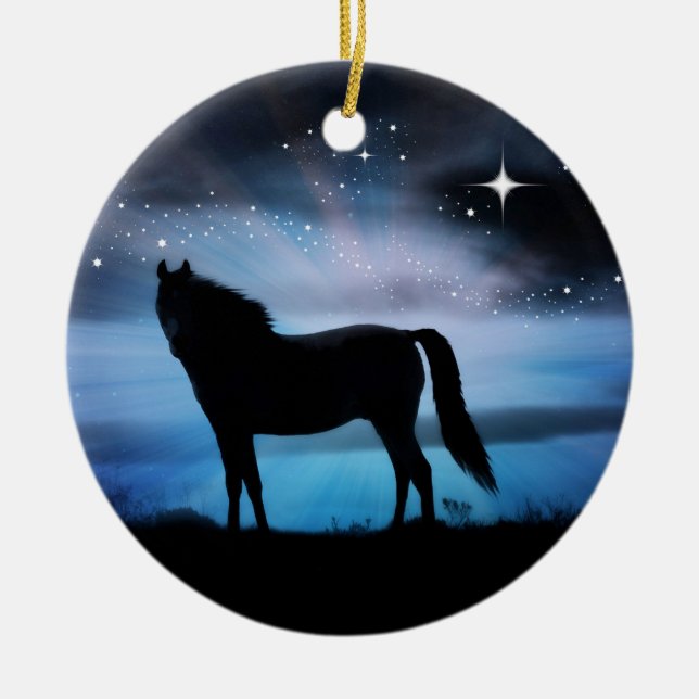 Hermoso Ornamento de Navidad de Caballo (Frente)