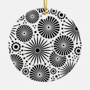 Hermoso ornamento retro blanco y negro