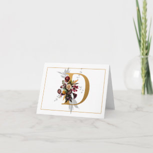 HERMOSO ORO Y FLORAL MONOGRAMA D
