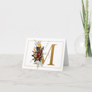 HERMOSO ORO Y FLORAL MONOGRAMA M