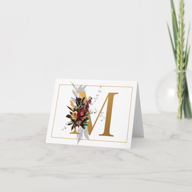 HERMOSO ORO Y FLORAL MONOGRAMA M (Anverso)