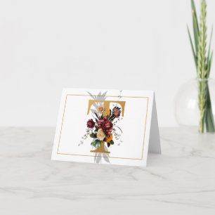 HERMOSO ORO Y FLORAL MONOGRAMA T