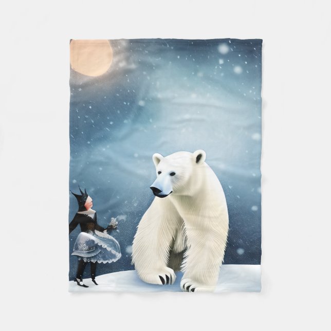 Hermoso oso polar y hada de nieve (Anverso)
