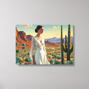 Hermoso paisaje con arte espiritual de mujer