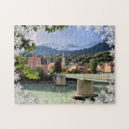 Hermoso paisaje Foto Snowflake Overlay Puzzle