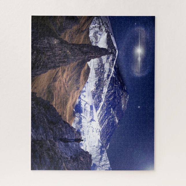 Hermoso paisaje montañoso rompecabezas (Vertical)