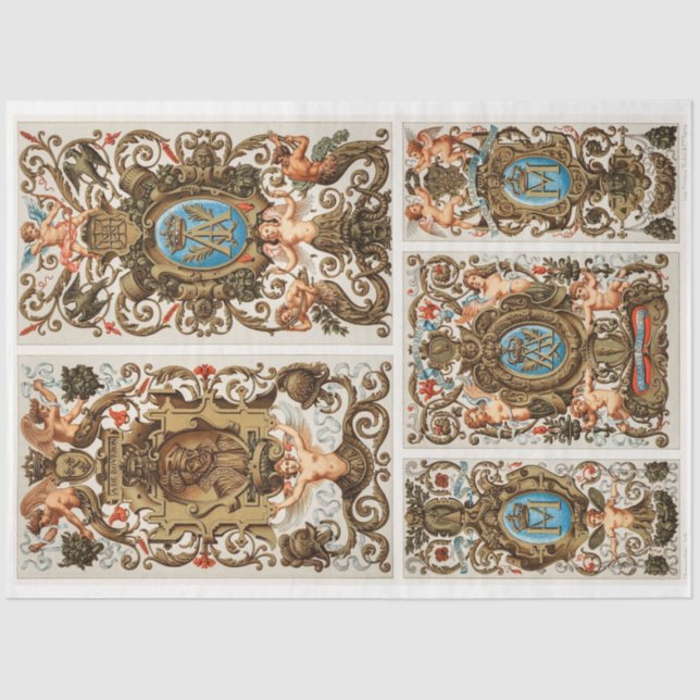 Hermoso papel de desenlace de ángel de rococó barr (Anverso)