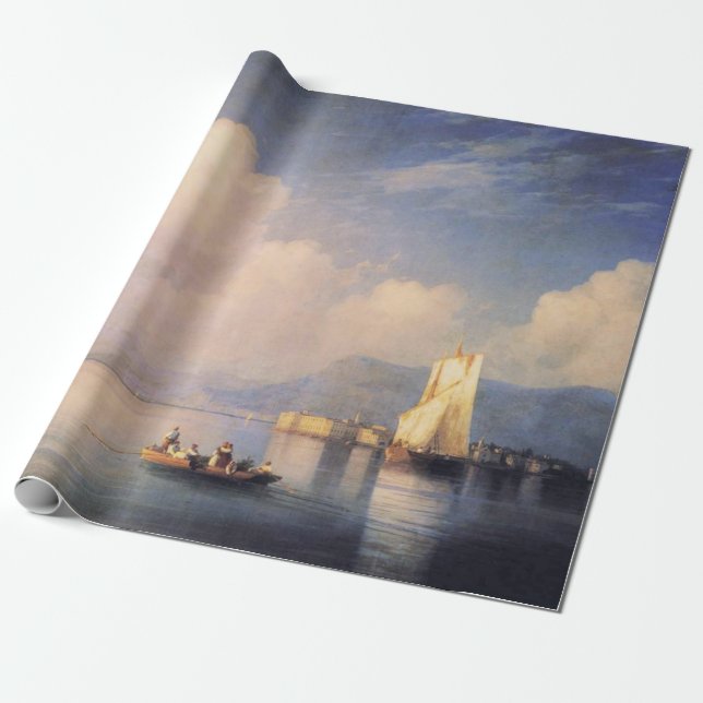 Hermoso papel de envoltura de pintura de lago (Desenrollado)