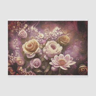 Hermoso papel de tejidos con motivos de flores acr