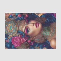 Hermoso papel teñido de decoraciones artísticas