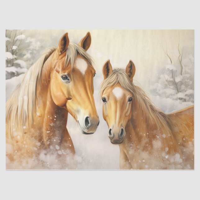Hermoso papel teñido Palominos de Invierno (Anverso)