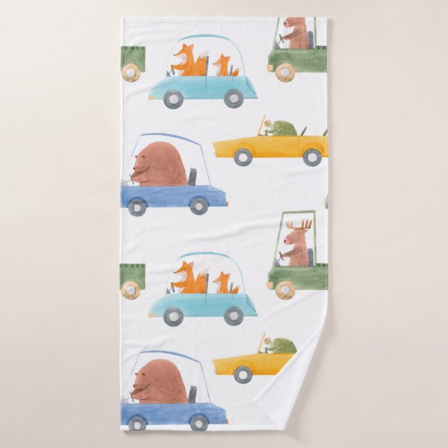 Hermoso patrón de bebé sin costura con una linda d (Toalla de baño)