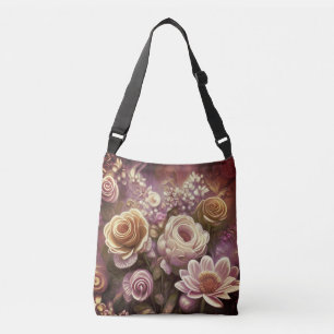 Hermoso patrón de flor acrílica bolsa de cuerpo cr