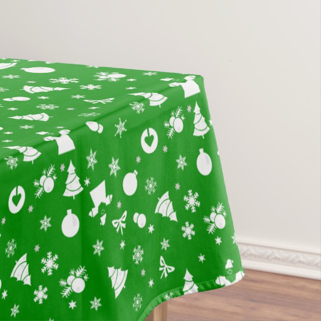 Hermoso patrón de Navidad en mantel verde (In Situ)