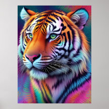 Hermoso patrón de tigre de tinte artificial arte
