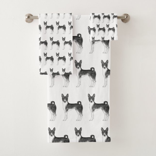 Hermoso patrón de un perro Basenji en blanco y neg (In situ)
