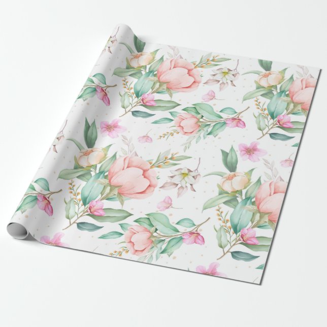 Hermoso patrón floral Papel de envolvimiento (Desenrollado)
