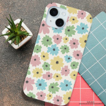 Hermoso patrón floral pastel rosa amarillo femenin