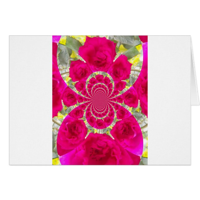 Hermoso Patrón Kaleidoscope de rosas rojas rojas i (Anverso (Horizontal))